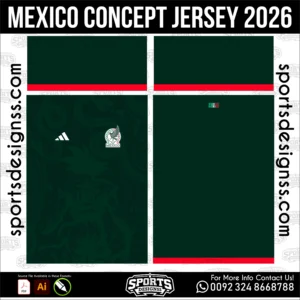 Mexico Concept Jersey 2026 - football shirt vector for sublimation printing
