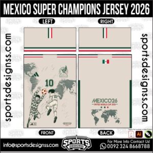 Mexico Super Champions Jersey 2026 - football shirt vector for sublimation printing