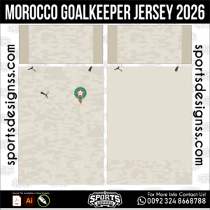 Morocco Goalkeeper Jersey 2026 - football shirt vector for sublimation printing