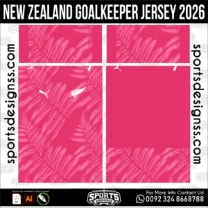 New Zealand Goalkeeper Jersey 2026 - football shirt vector for sublimation printing