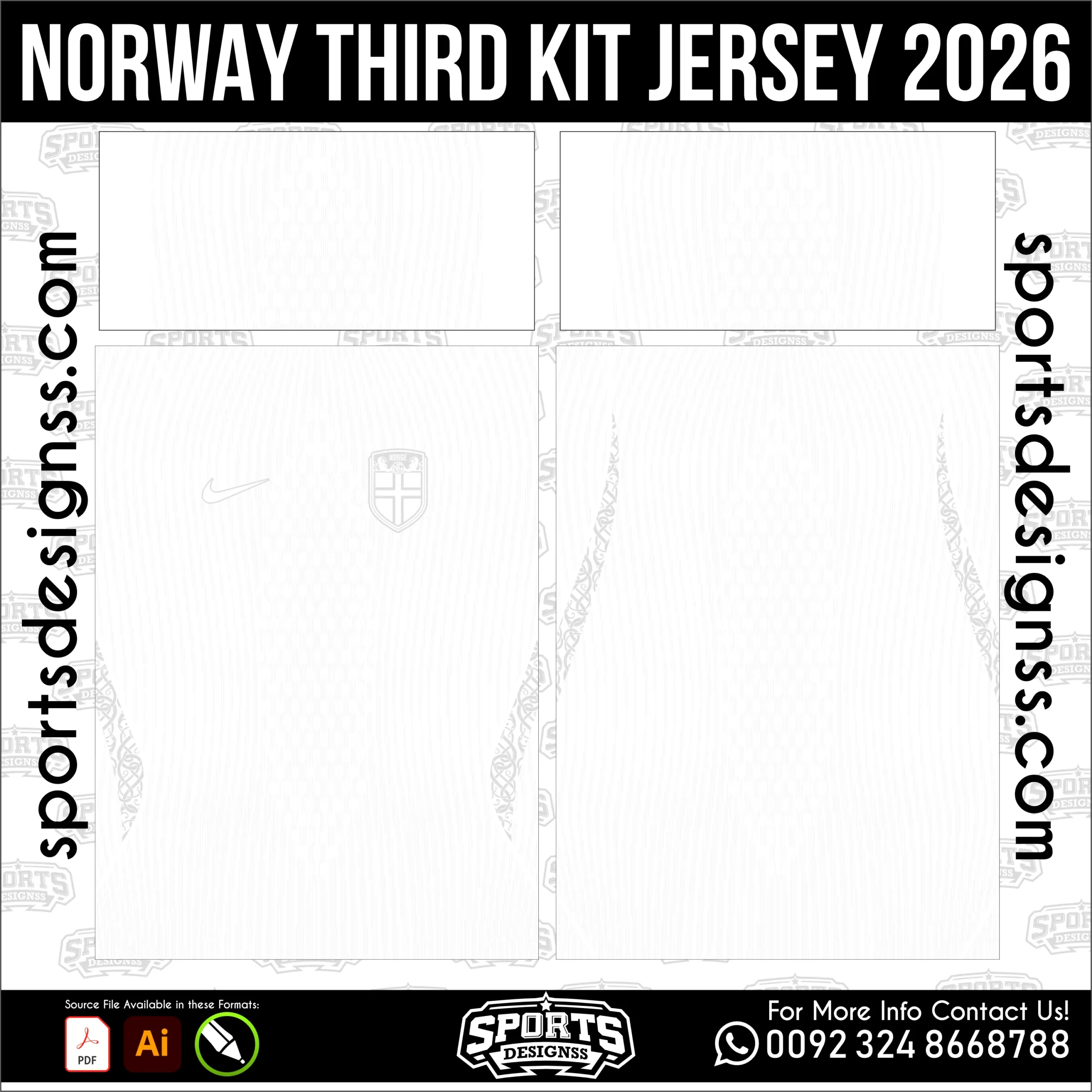 Norway Third Jersey 2026 - football shirt vector for sublimation printing