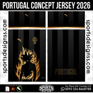 Portugal Concept Jersey 2026 - football shirt vector for sublimation printing