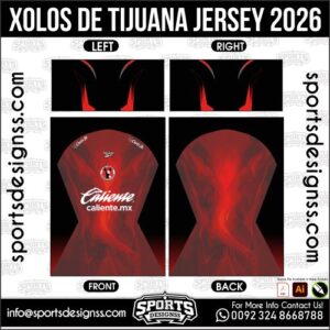 Xolos de Tijuana Jersey 2026 Sublimation Design Template Editable AI CDR EPS PDF SVG Football Soccer Jersey Vector Print Ready