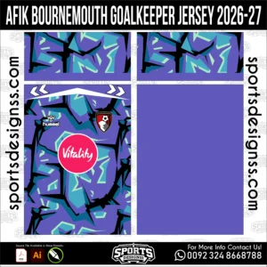 AFC Bournemouth Goalkeeper Jersey 2026-27 - football shirt vector for sublimation printing