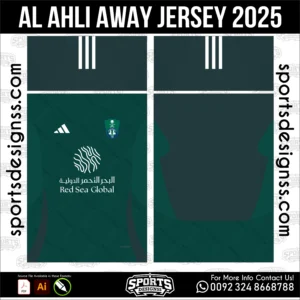 Al Ahli SFC Away Jersey 2025 - football shirt vector for sublimation printing
