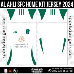 Al Ahli SFC Home Jersey 2024 - football shirt vector for sublimation printing