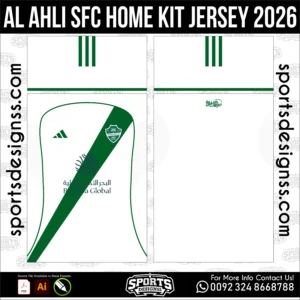 Al Ahli SFC Home Jersey 2026 - football shirt vector for sublimation printing