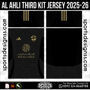 Al Ahli Third Jersey 2025-26 - football shirt vector for sublimation printing