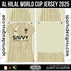 Al Hilal Club World Cup Jersey 2025 - football shirt vector for sublimation printing
