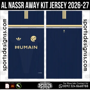 Al Nassr Away Jersey 2026-27 - football shirt vector for sublimation printing
