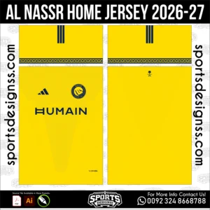 Al Nassr Home Jersey 2026-27 - football shirt vector for sublimation printing