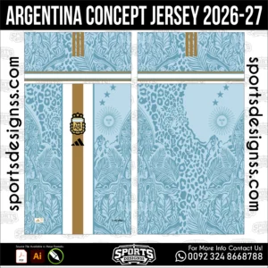 Argentina Concept Jersey 2026-27 - football shirt vector for sublimation printing