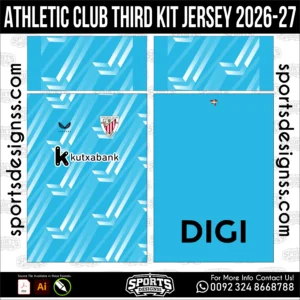 Athletic Club Third Kit Jersey 2026-27 - football shirt vector for sublimation printing