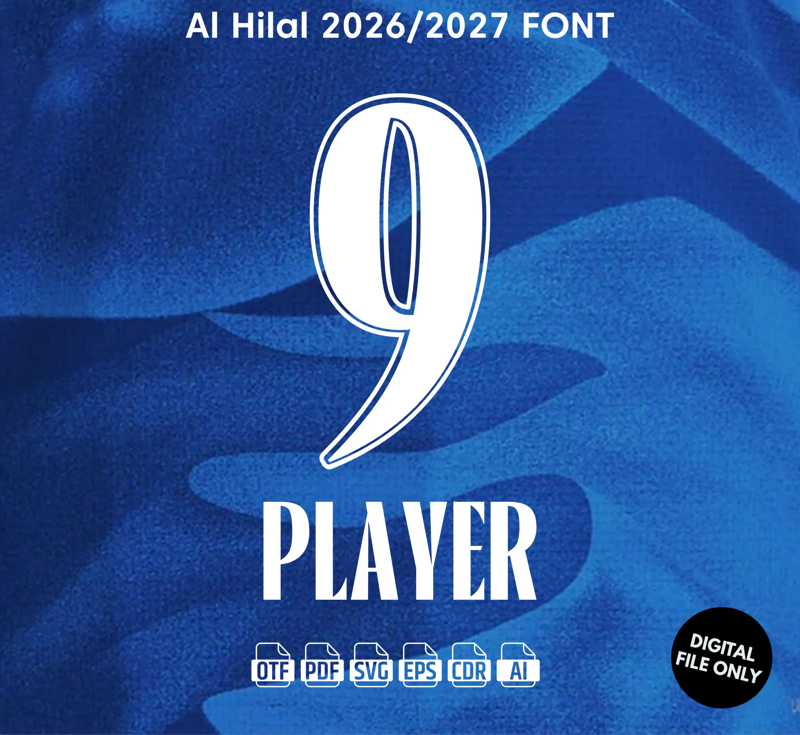 Al Hilal 2026-27 Font - football jersey typeface OTF download