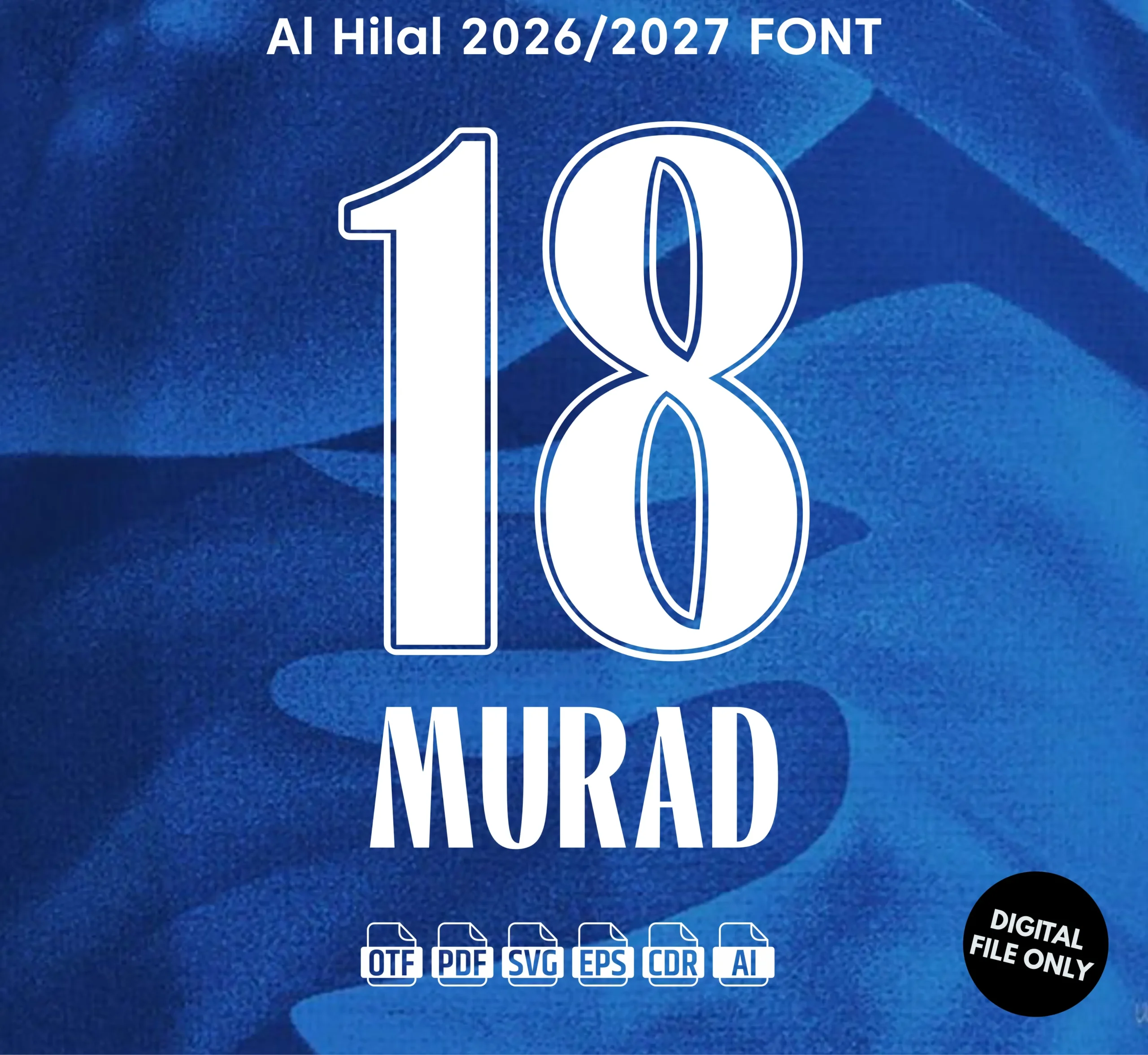 Al Hilal 2026-27 Font - football jersey typeface OTF download