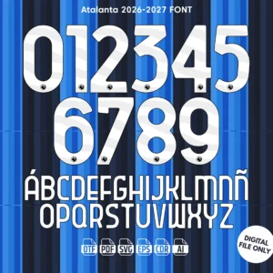 Atalanta 2026-27 Font - football jersey typeface OTF download