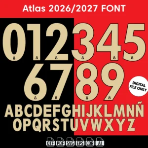 Atlas FC 2026-27 Font - football jersey typeface OTF download