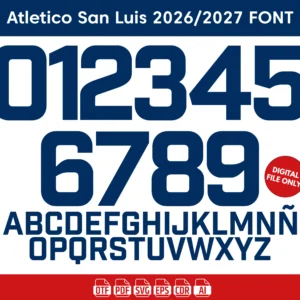 AtlΓ©tico San Luis 2026-27 Font - football jersey typeface OTF download