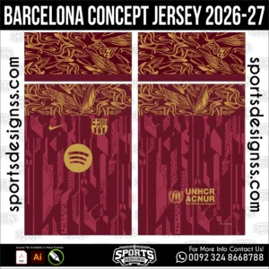 Barcelona Concept Jersey 2026-27 football shirt vector