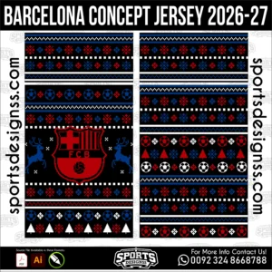 Barcelona Concept Jersey 2026-27 football shirt vector