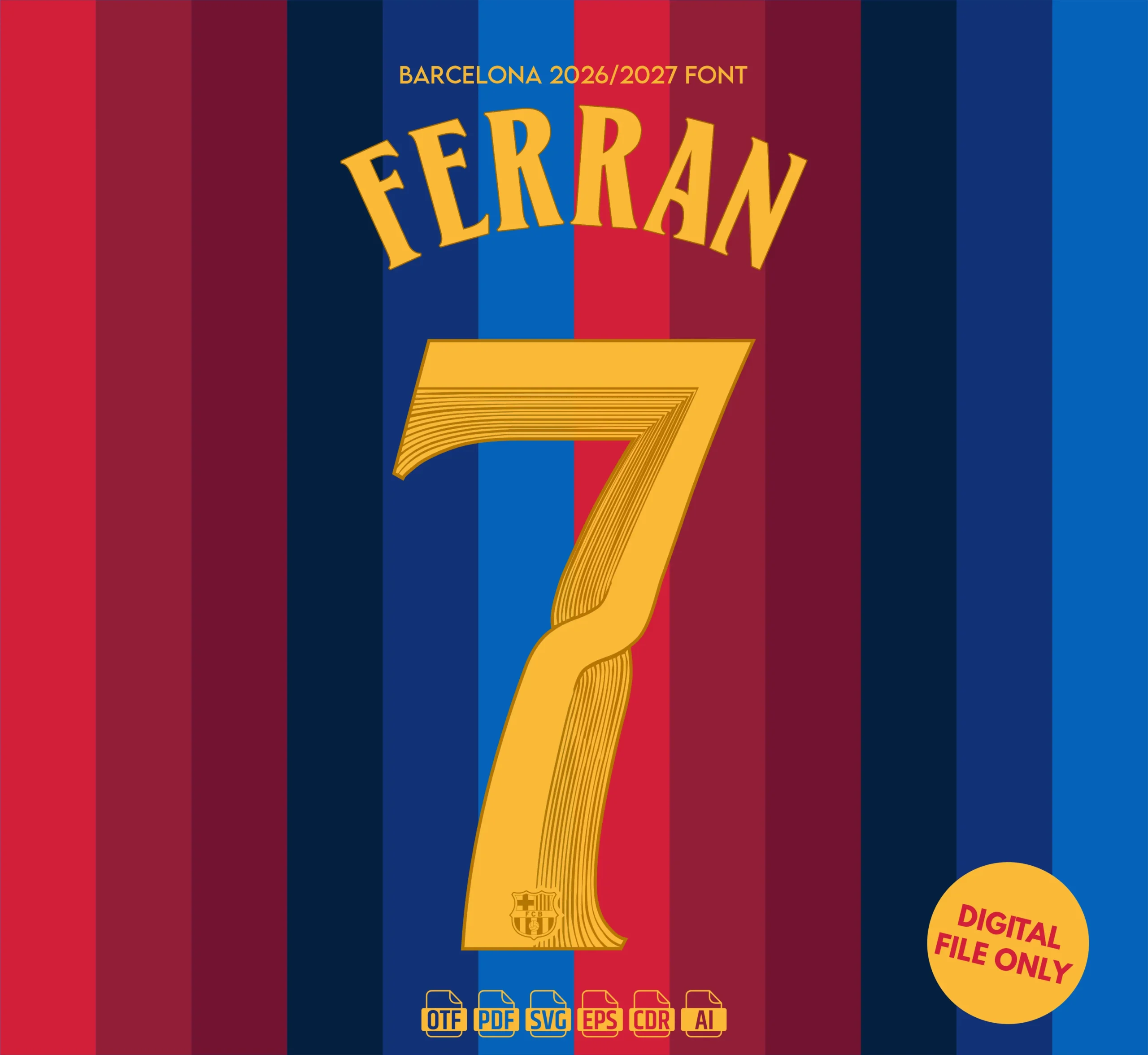 Barcelona 2027 Font - football jersey typeface OTF downloadBarcelona 2027 Font - football jersey typeface OTF download