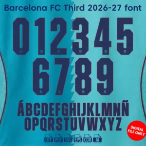 FC Barcelona Third 2026-27 Font - football jersey typeface OTF download