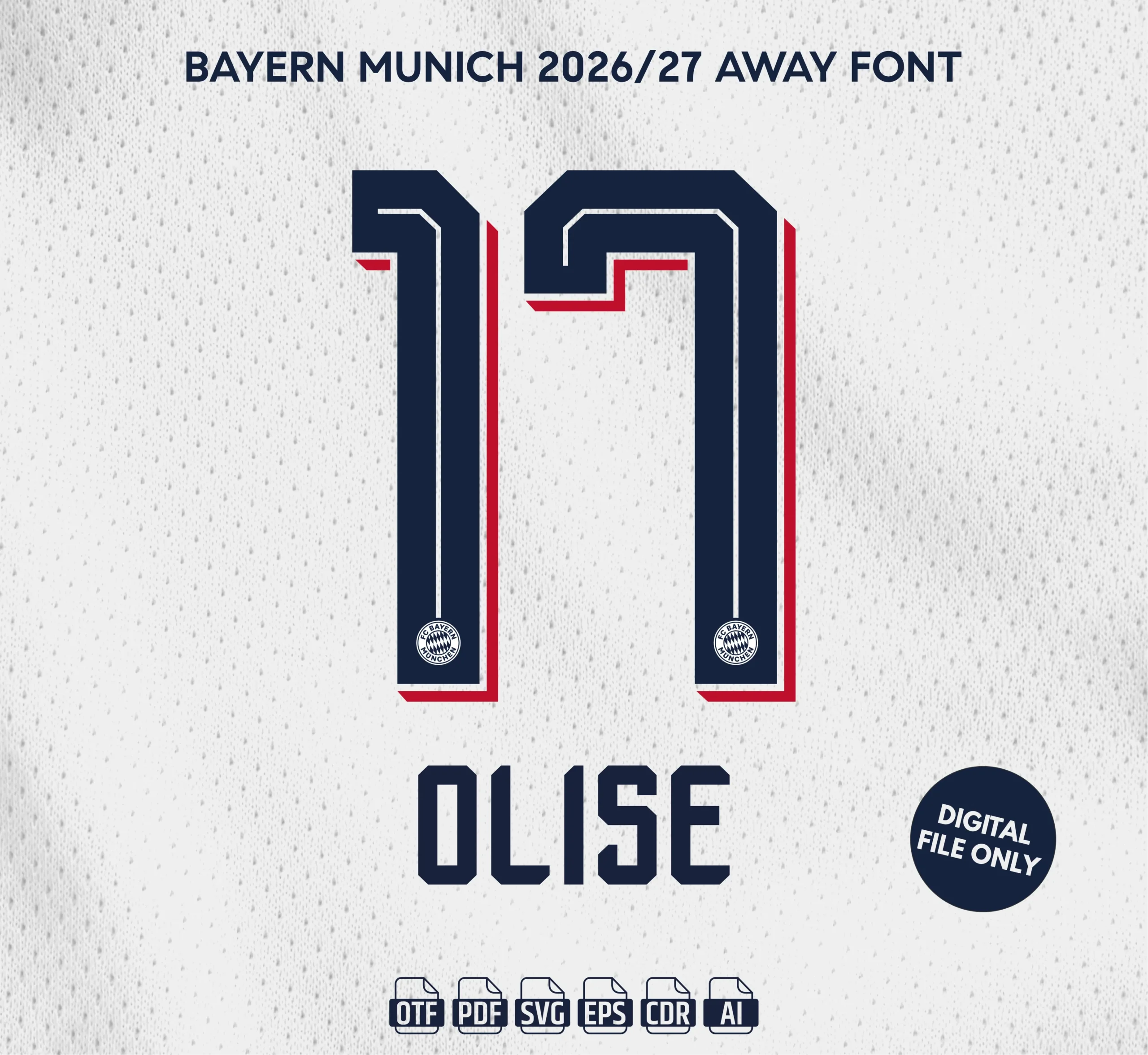 Bayern Munich Away 2026-27 Font - football jersey typeface OTF download