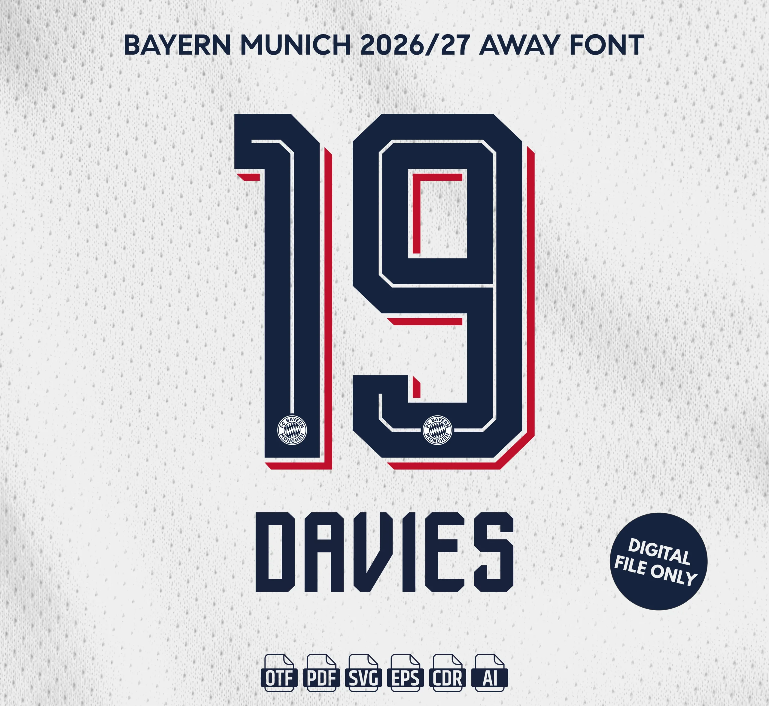 Bayern Munich Away 2026-27 Font - football jersey typeface OTF download