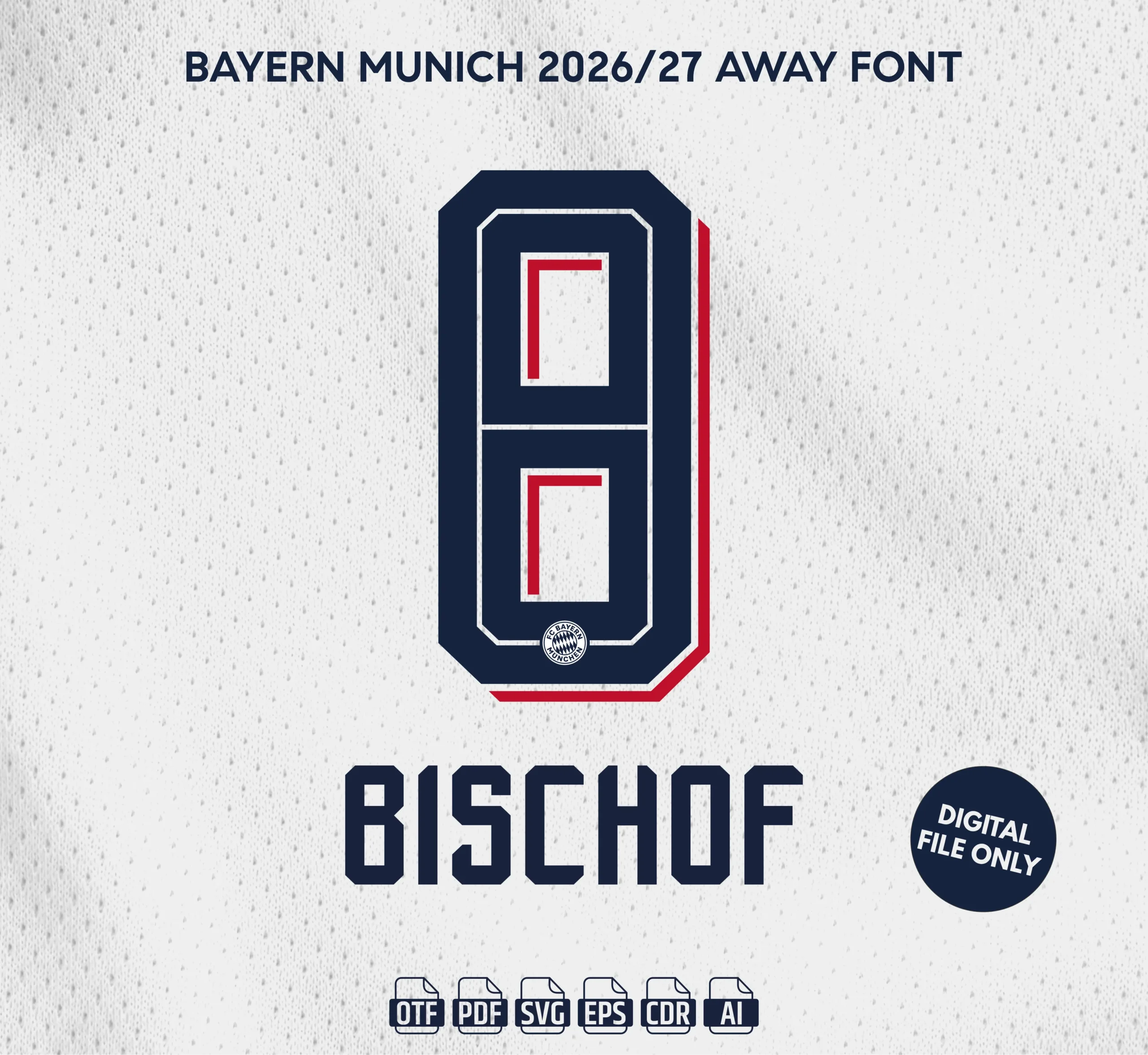 Bayern Munich Away 2026-27 Font - football jersey typeface OTF download