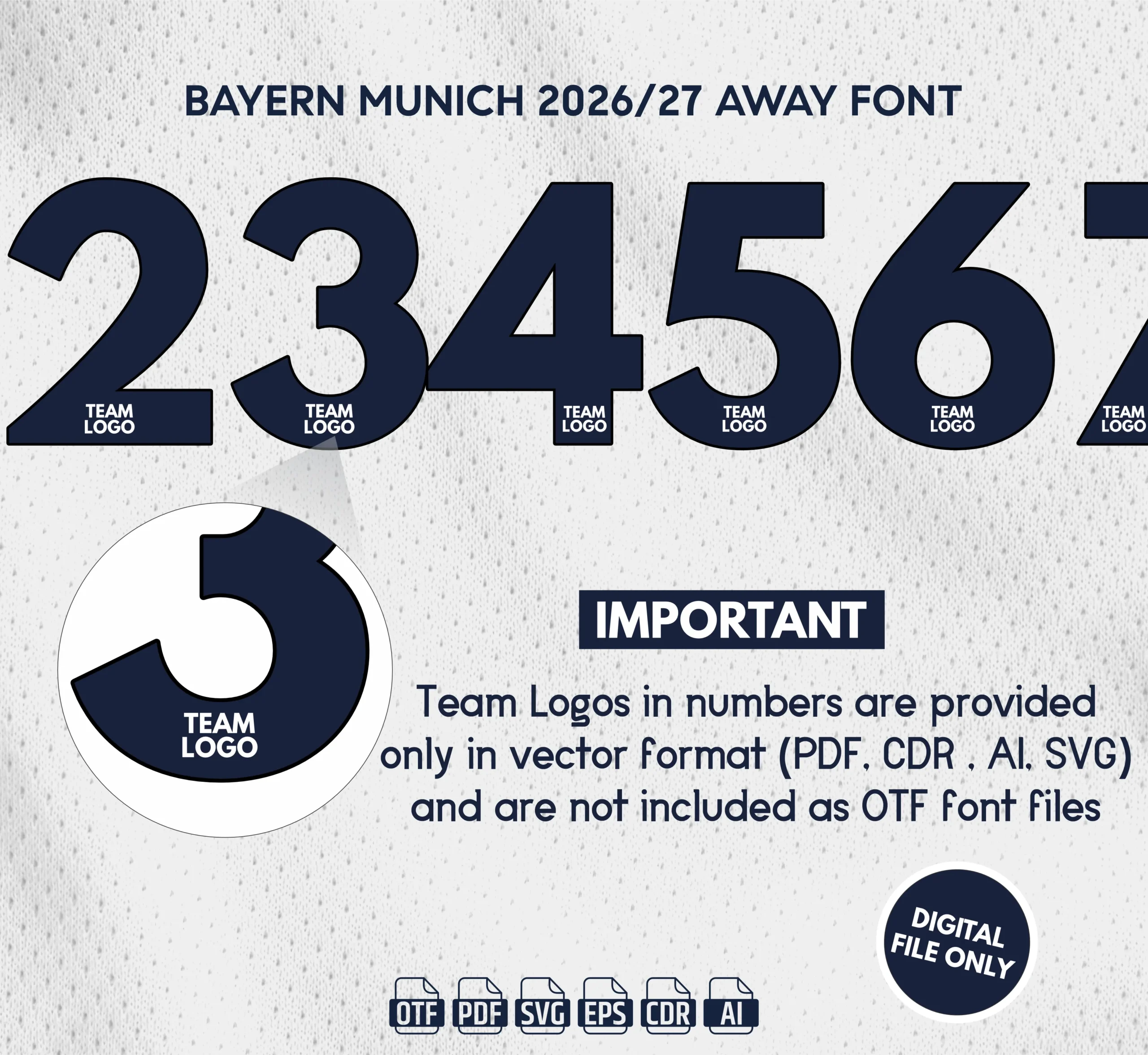 Bayern Munich Away 2026-27 Font - football jersey typeface OTF download