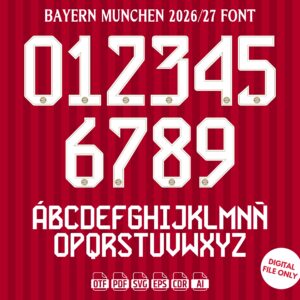 Bayern Munich 2026-27 Font - football jersey typeface OTF download