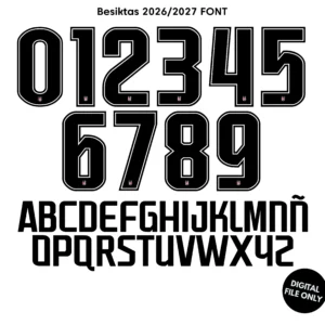 Besiktas 2026-27 Font - football jersey typeface OTF download