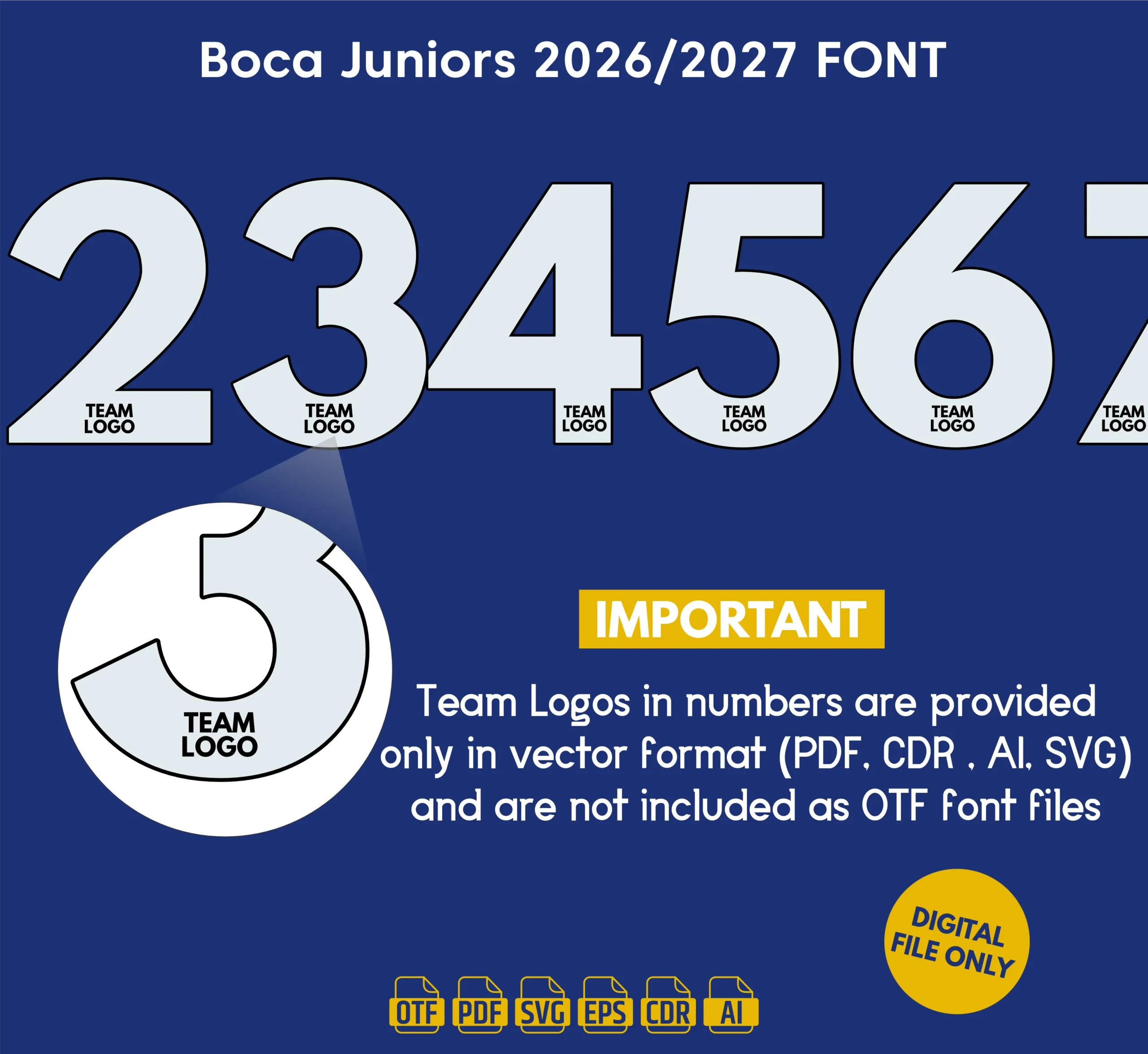 Boca Juniors 2026-27 Font – Football Jersey Typeface Download (OTF, TTF) - Image 9