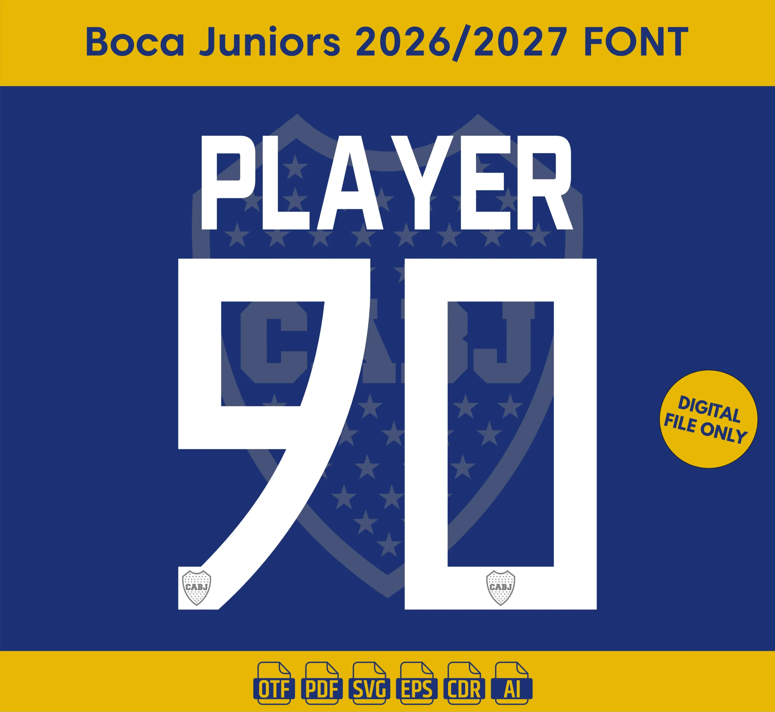 Boca Juniors 2026-27 Font - football jersey typeface OTF download