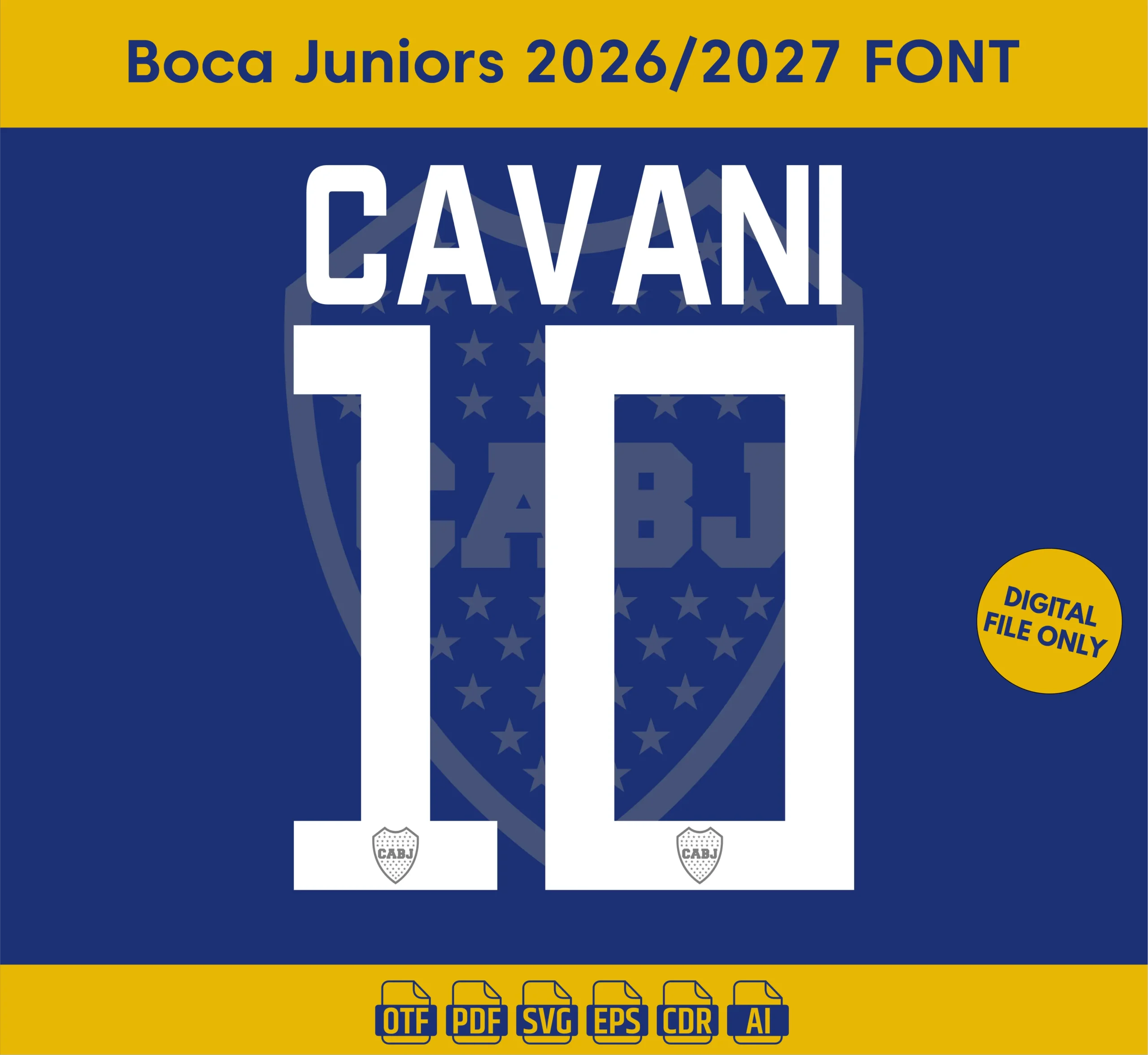 Boca Juniors 2026-27 Font - football jersey typeface OTF download