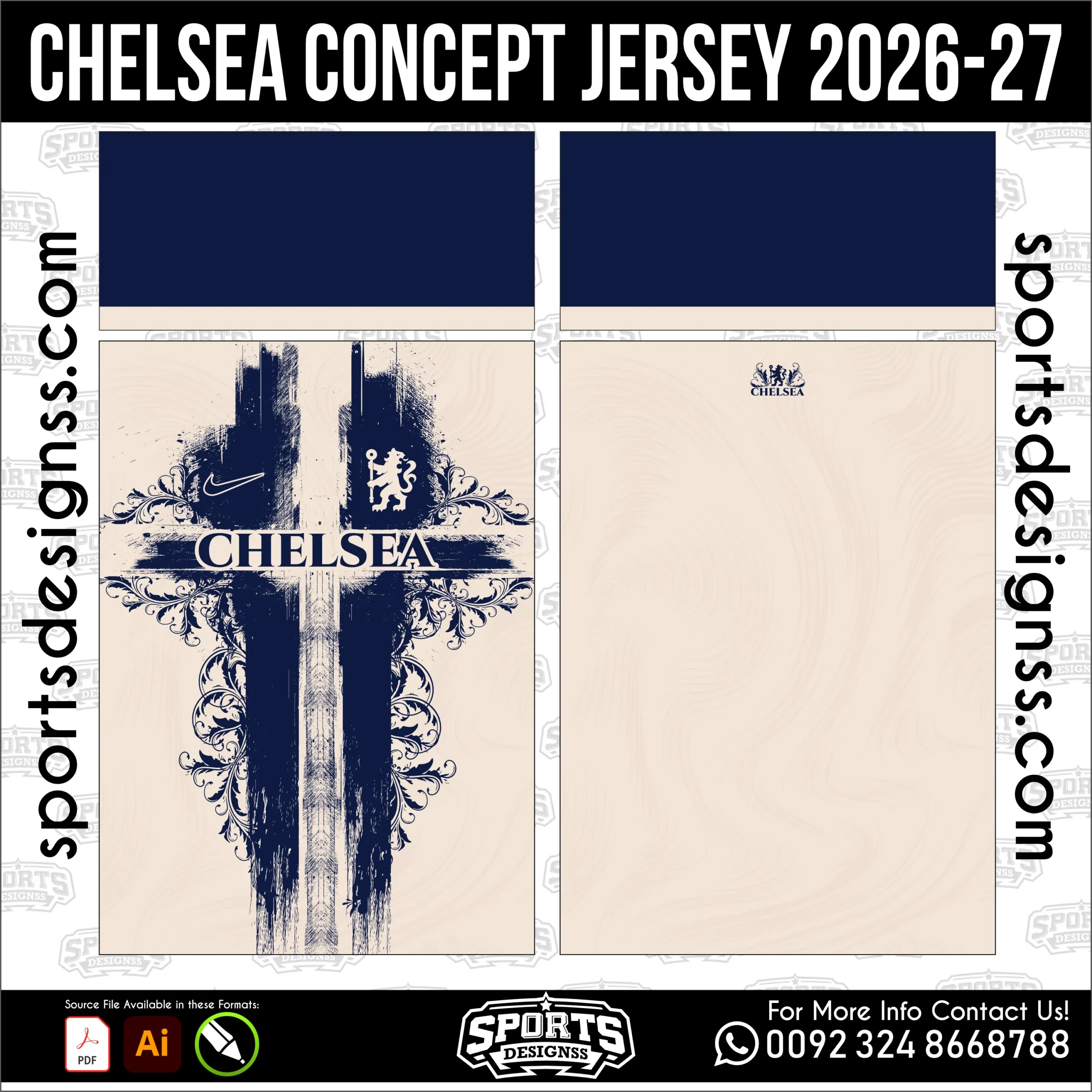 Chelsea Concept Jersey 2026-27 football shirt vector