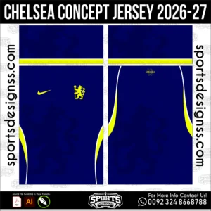 Chelsea Concept Jersey 2026-27 - football shirt vector for sublimation printing