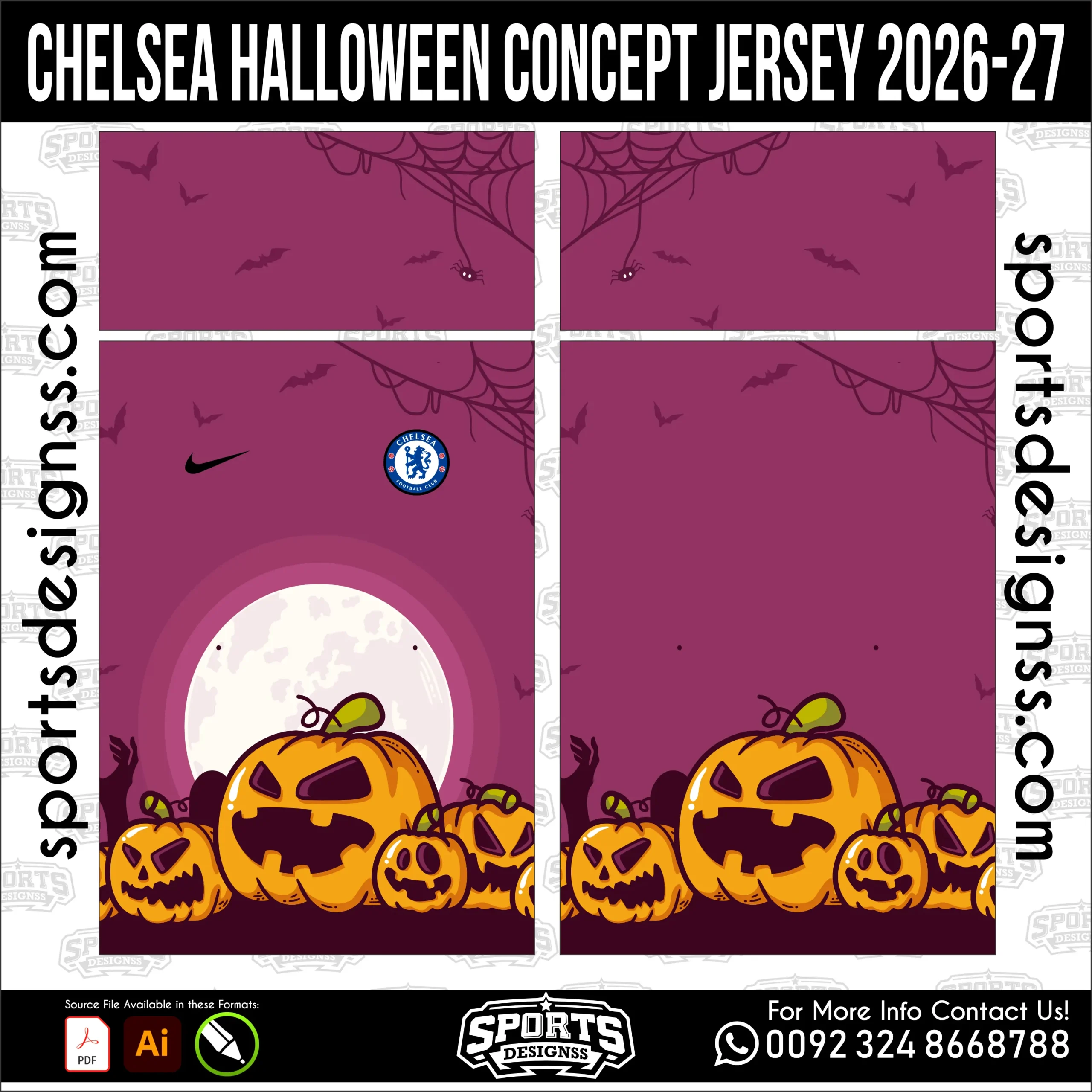 Chelsea Halloween Concept Jersey 2026-27 football shirt vector