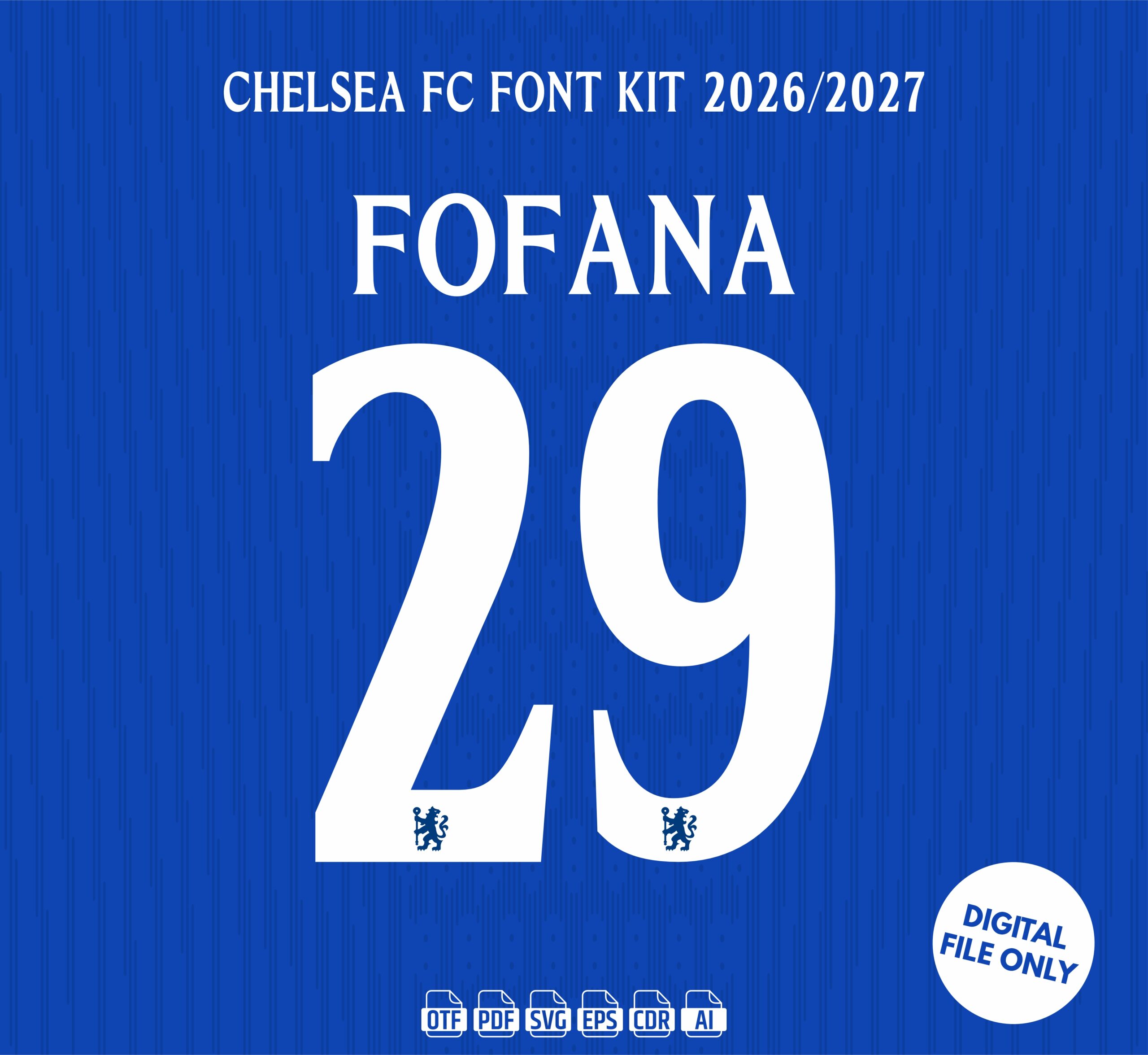 Chelsea FC 2026-27 Font - football jersey typeface OTF download