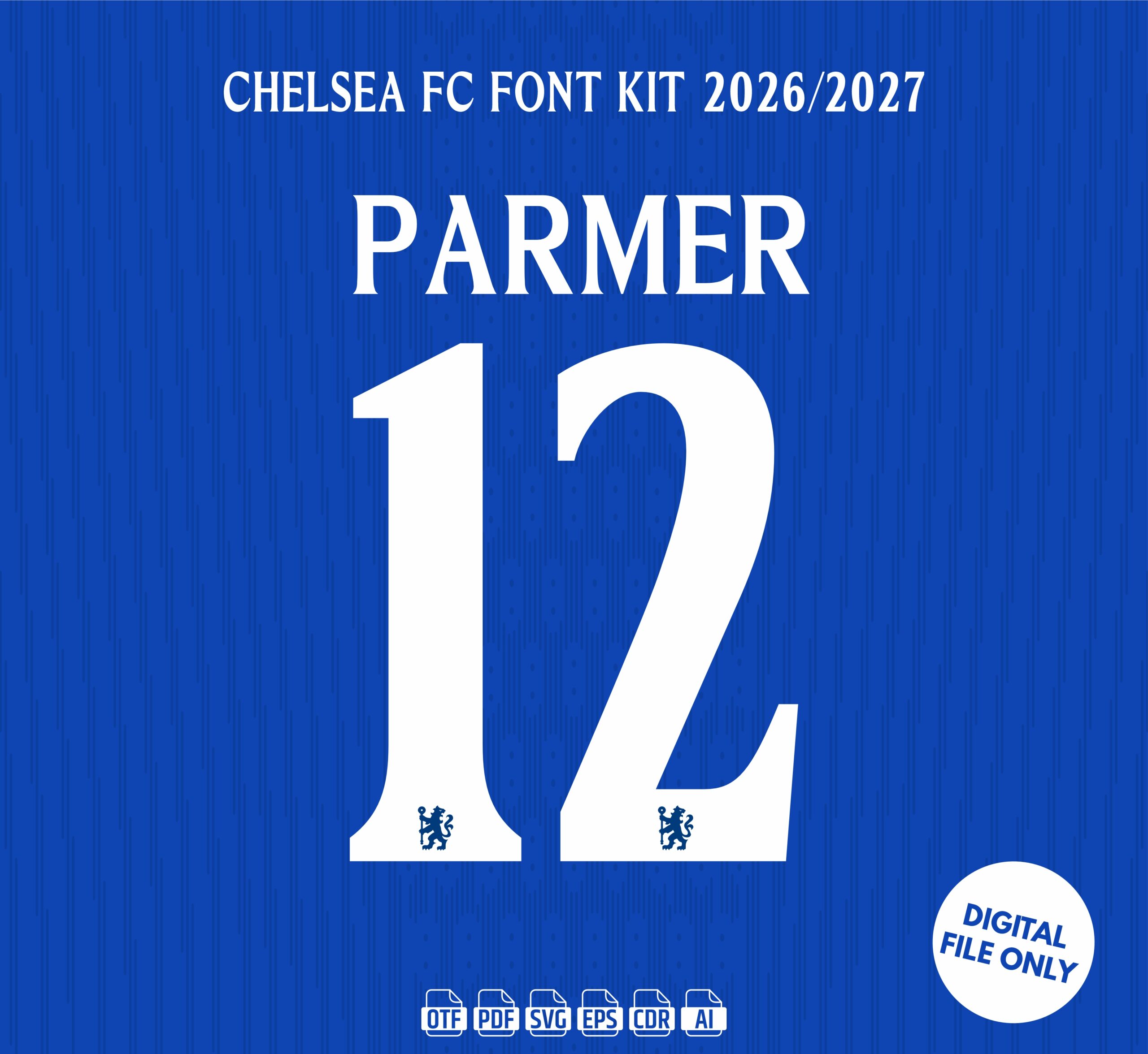 Chelsea FC 2026-27 Font - football jersey typeface OTF download