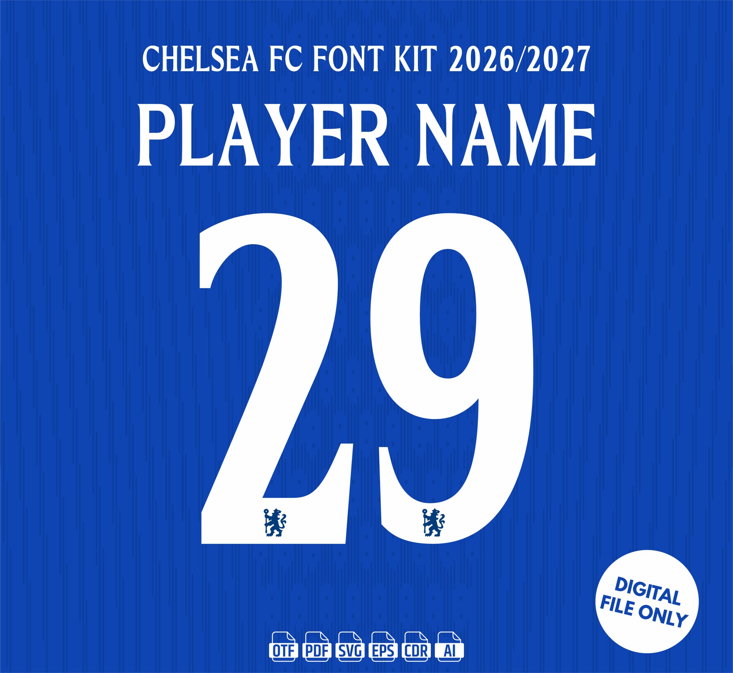 Chelsea FC 2026-27 Font - football jersey typeface OTF download