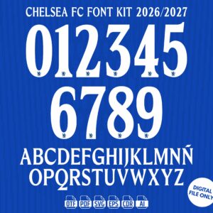 Chelsea FC 2026-27 Font - football jersey typeface OTF download