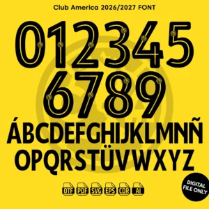 Club AmΓ©rica 2026-27 Font - football jersey typeface OTF download