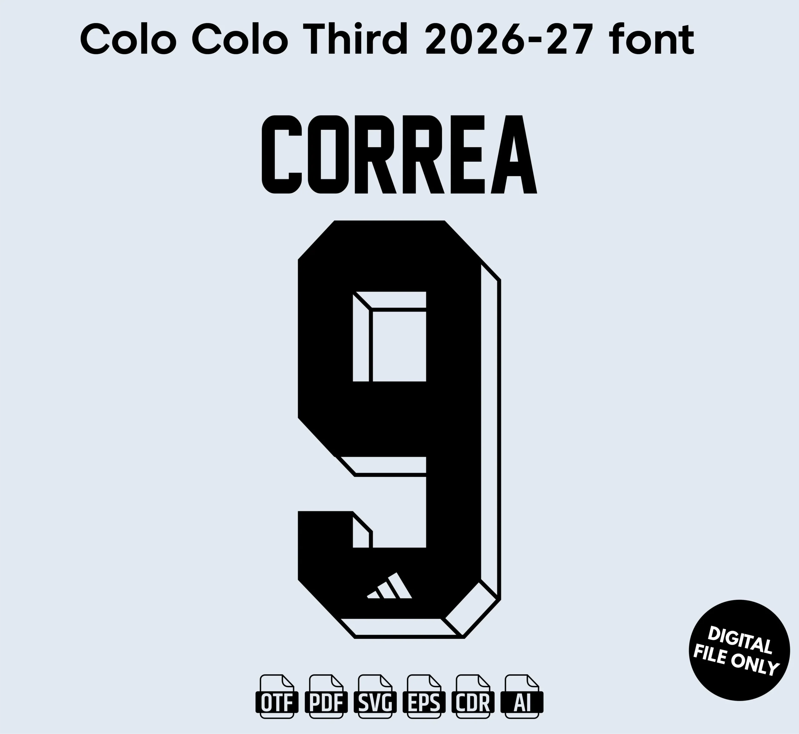 Colo Colo Third 2026 Font - football jersey typeface