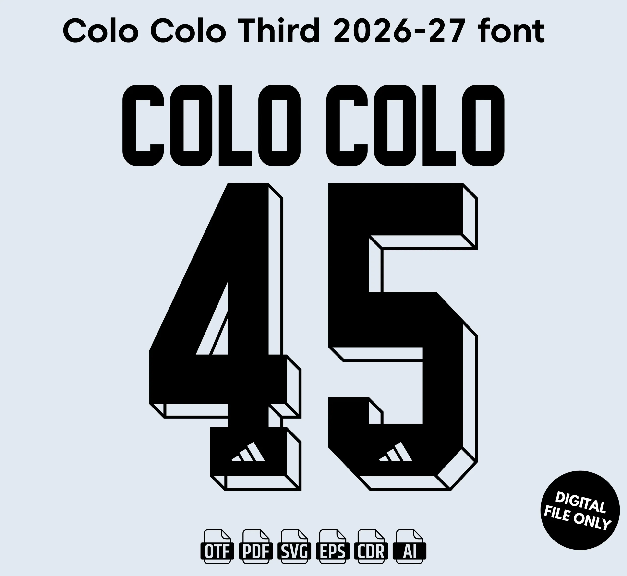 Colo Colo Third 2026 Font - football jersey typeface