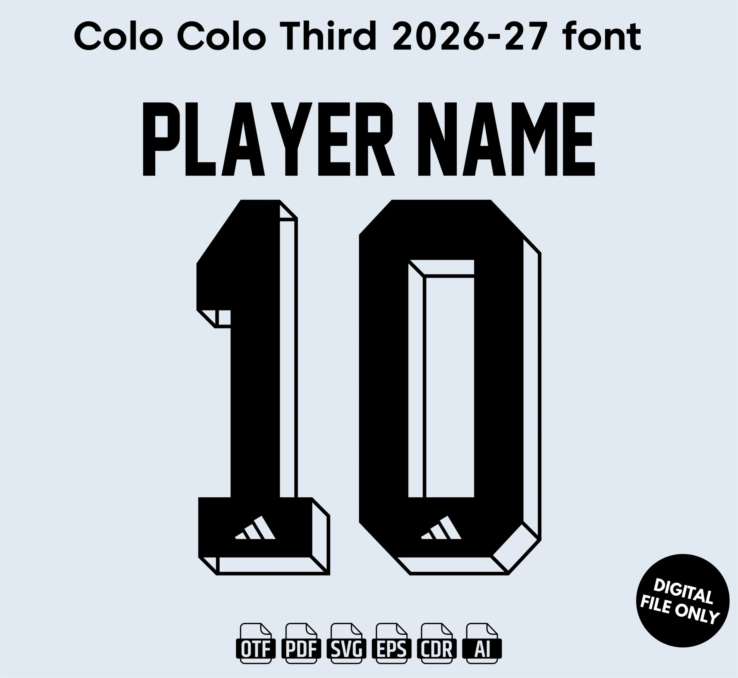 Colo Colo Third 2026 Font - football jersey typeface