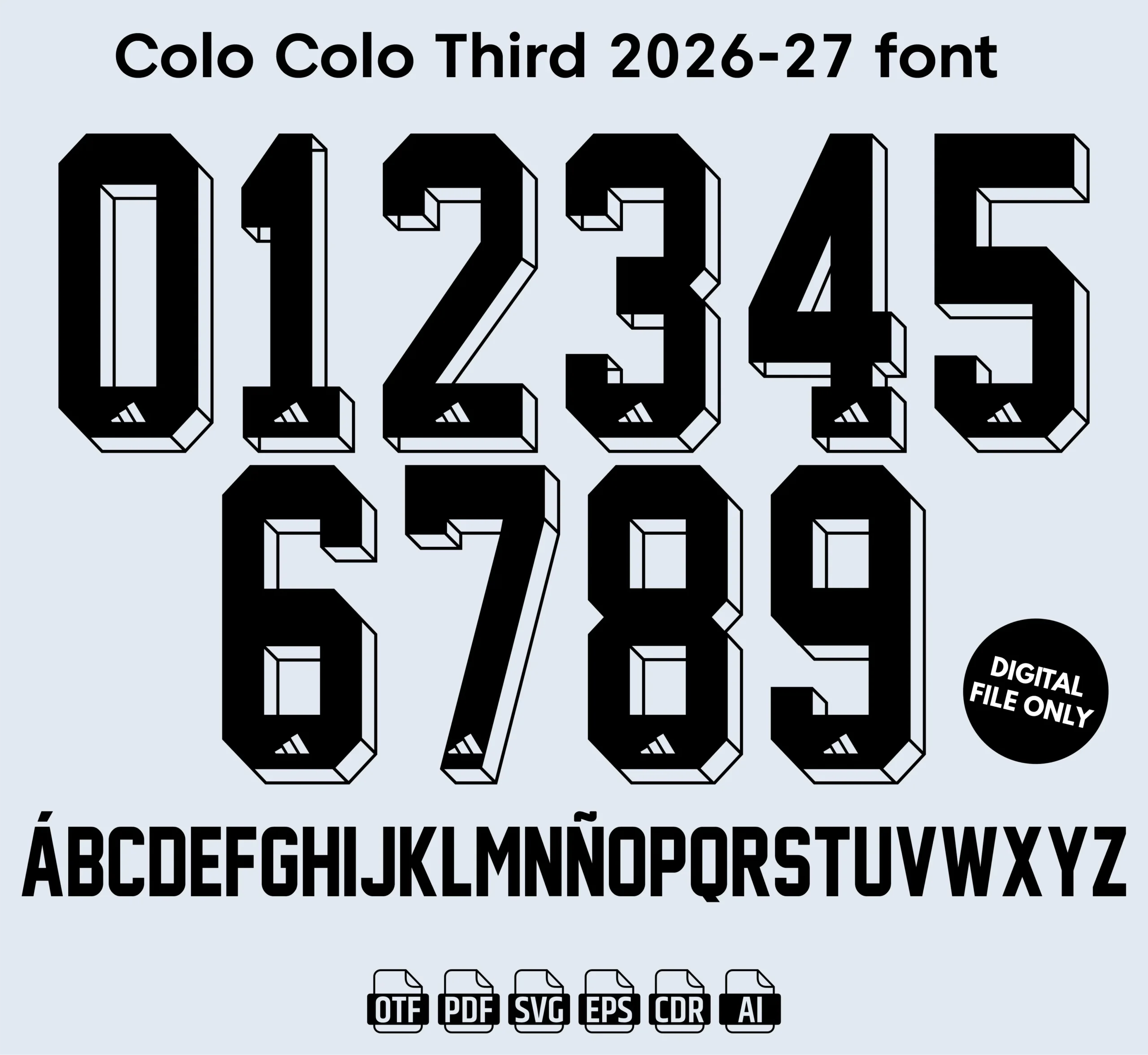 Colo Colo Third 2026 Font - football jersey typeface