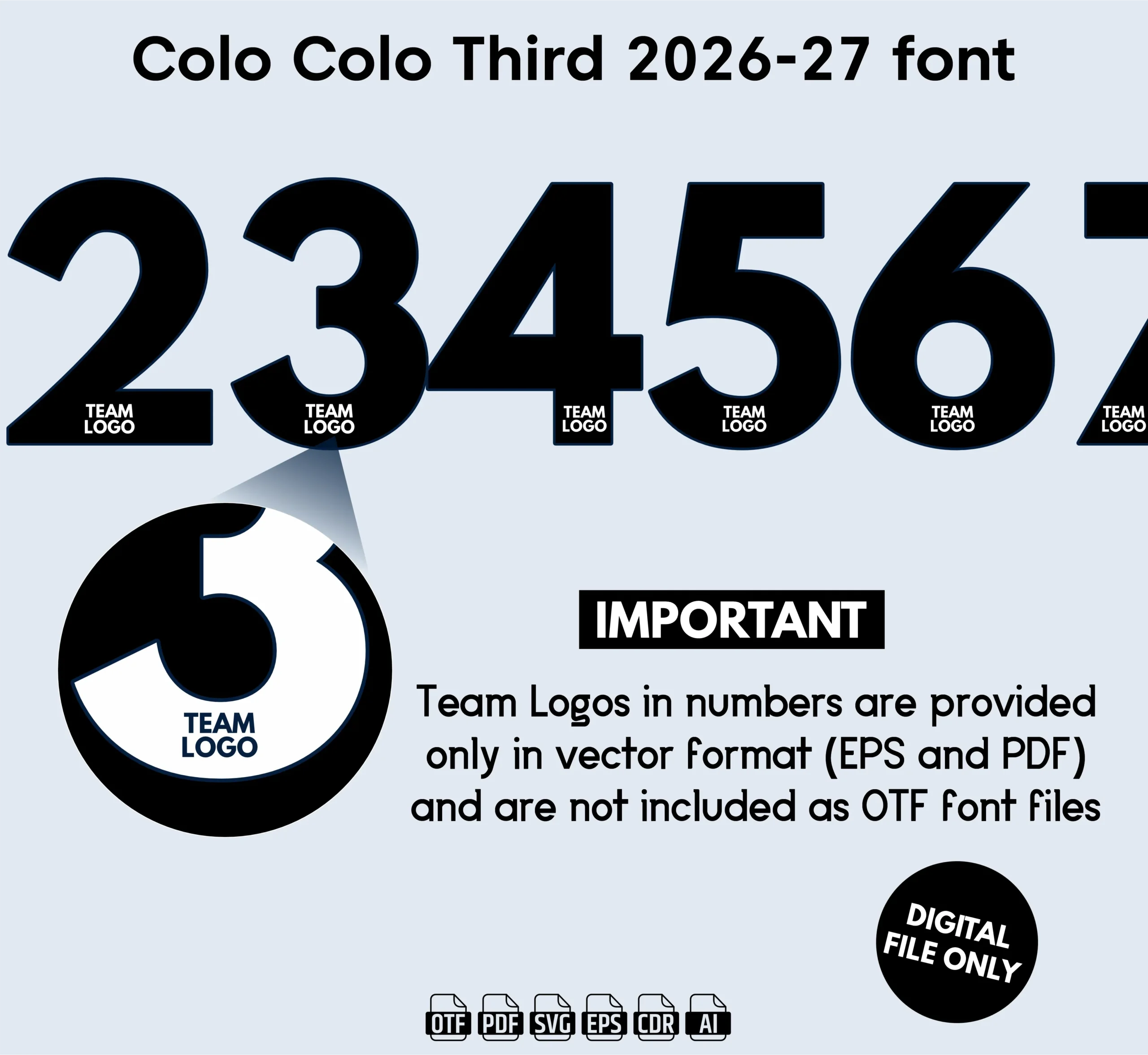 Colo Colo Third 2026 Font - football jersey typeface