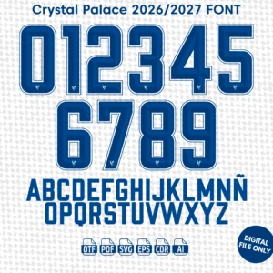 Crystal Palace 2026-27 Font - football jersey typeface OTF download