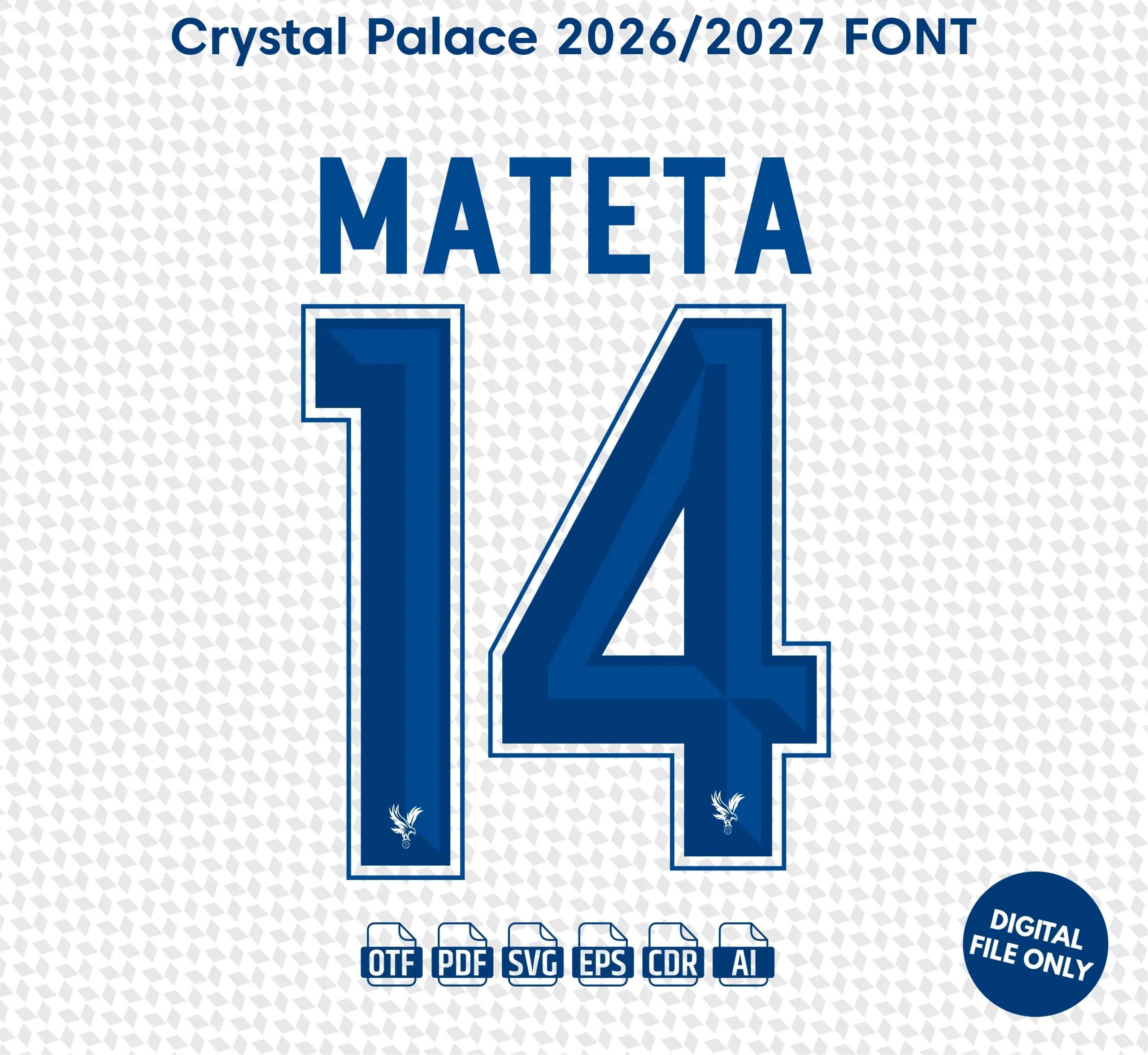 Crystal Palace 2026-27 Font - football jersey typeface OTF download